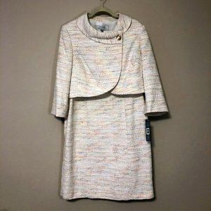 Tahari ASL Tweed One-Button Dress Suit Sz 16